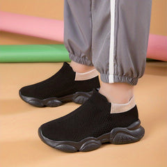 Boys Breathable Woven Sneakers Lightweight Anti Slip Low Top Slip On