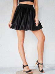 Pleated Mini Skirt High Waist Summer Casual Skirt