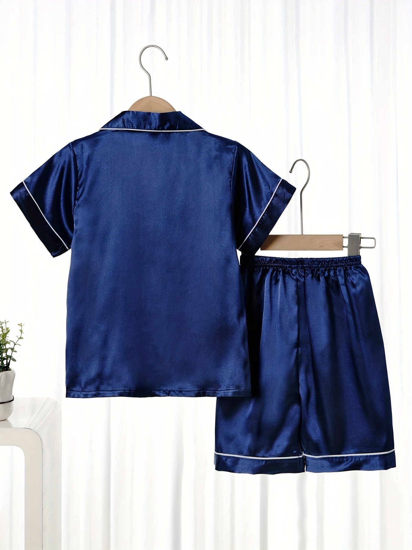 Boys Casual Pajamas Set Short Sleejsonves Tops & Bottoms