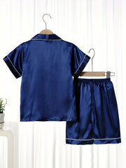 Boys Casual Pajamas Set Short Sleejsonves Tops & Bottoms