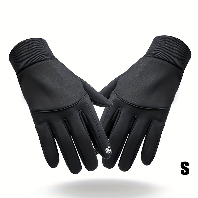 Waterproof Windproof Velvet Gloves for Motorcycle Riding, Touch Screen Non-Slip