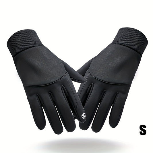 Waterproof Windproof Velvet Gloves for Motorcycle Riding, Touch Screen Non-Slip