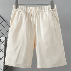 Elastic Waist Casual Cotton Shorts for Women