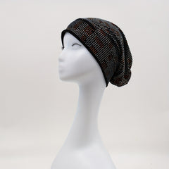 Rhinestone Velvet Turban Cap Slouchy Beanie Head Wrap Lightweight Bonnet
