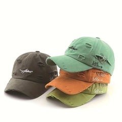 Vintage Ripped Baseball Cap Distressed Dad Hats Unisex Hip Hop Sun Hats