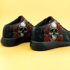 Women's Gothic Skull Print Lace Up Sneakers Outdoor Shoes