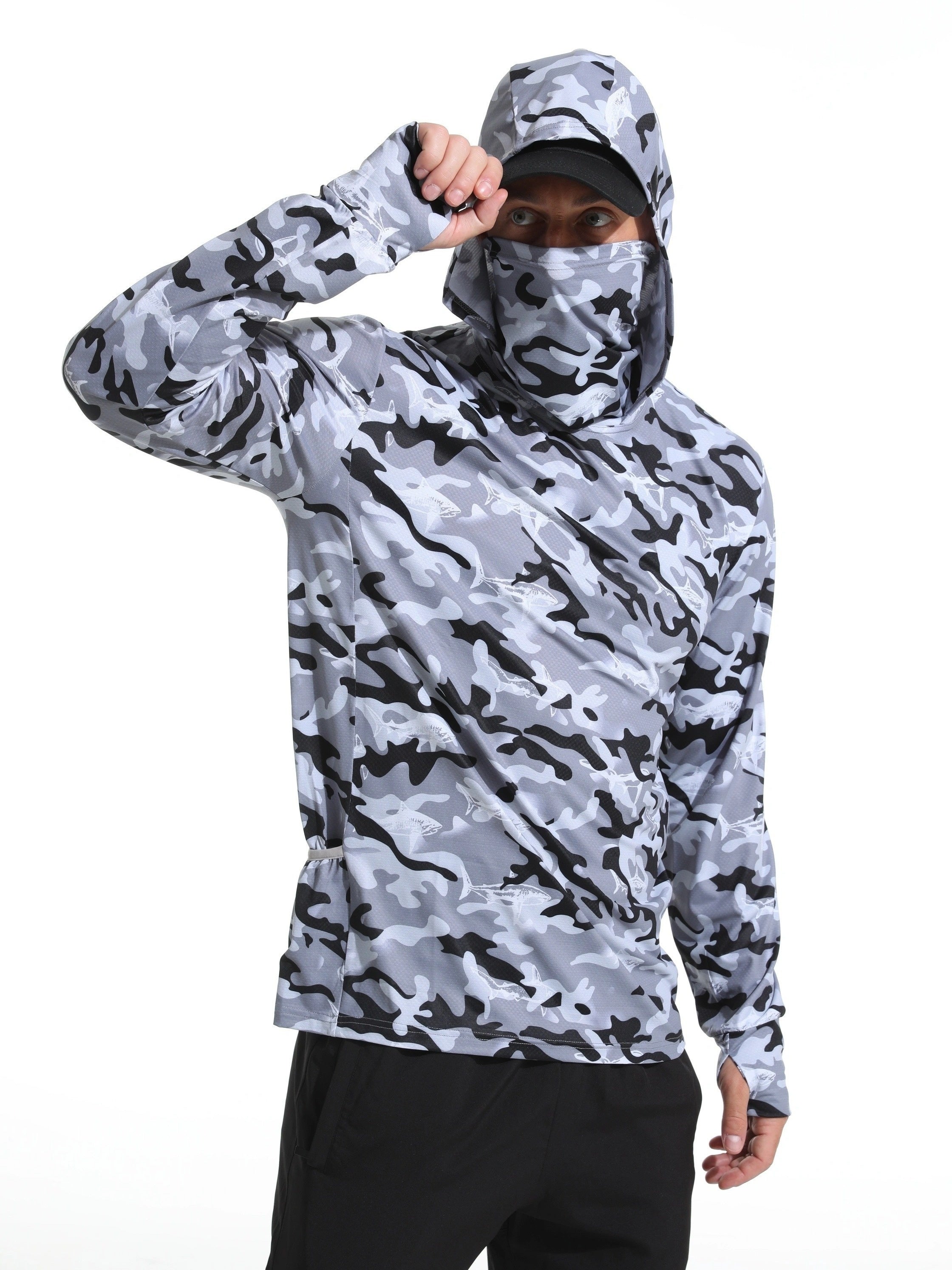 Print Men's Long Sleeve UV Protection Fishing Outwear