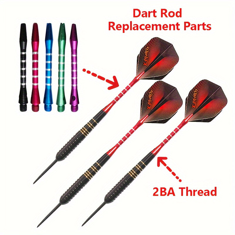 5pcs Aluminum Alloy Dart Shaft 2BA Colorful Engraved Line Standard Metal Shaft
