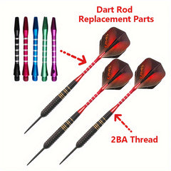 5pcs Aluminum Alloy Dart Shaft 2BA Colorful Engraved Line Standard Metal Shaft