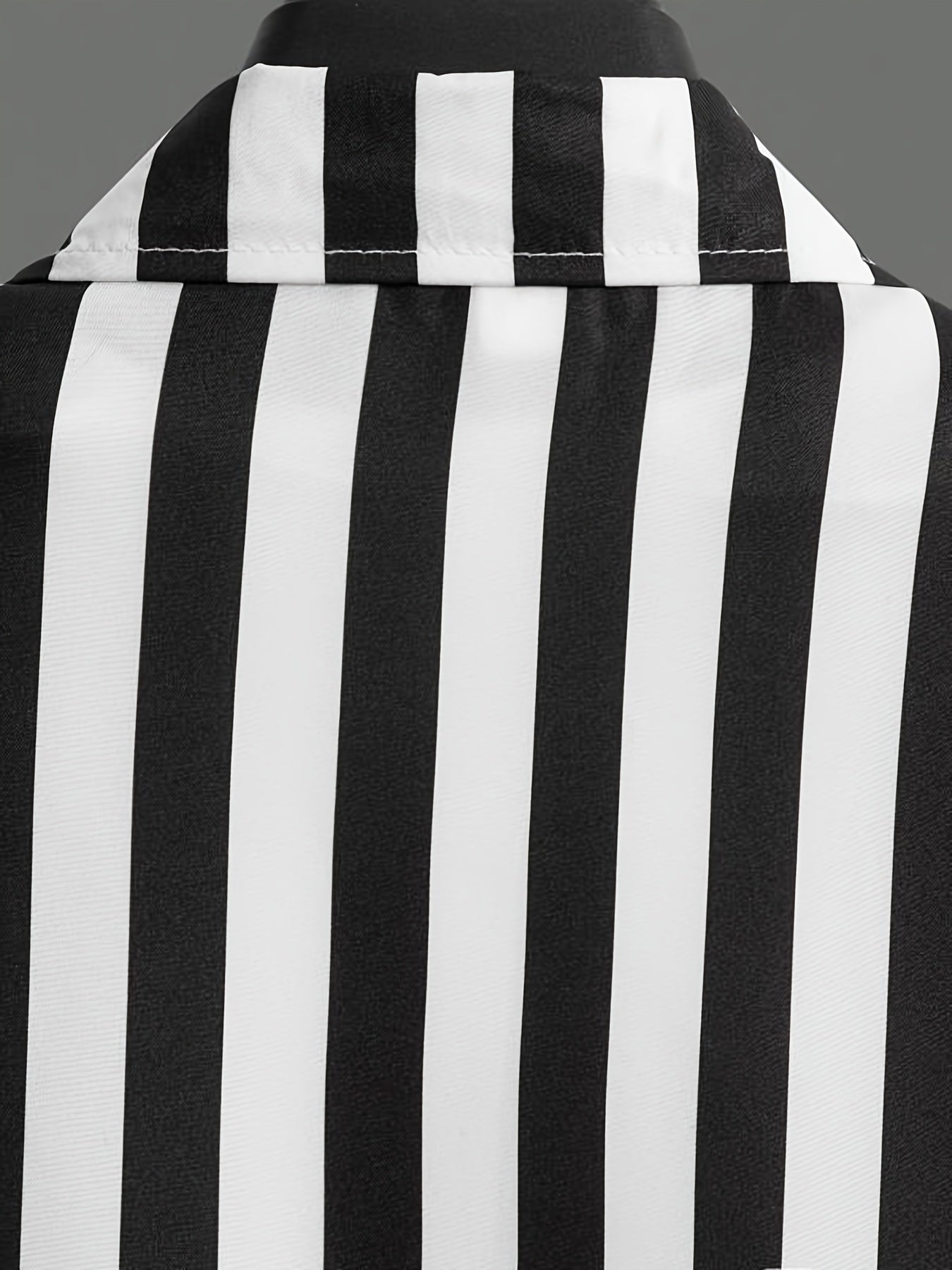Striped Pattern Men's Short Sleeve Lapel Shirt