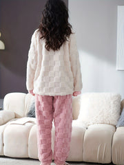 Bear Print Pajama Set Long Sleeve Top & Pants