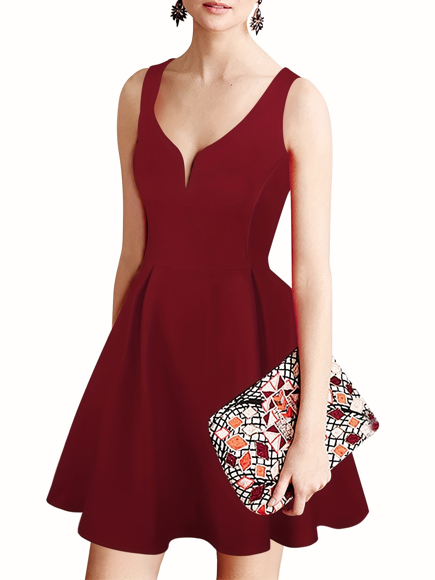 Princess Pompom Mini Bridesmaid Dress V neck Dinner Gowns
