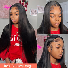 Brazilian Straight Lace Wig 180 Density Natural Look Transparent Lace Closure