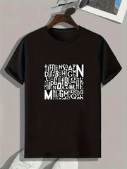 Letter Pattern Print Men's Sports T-shirt - Comfy and Stylish