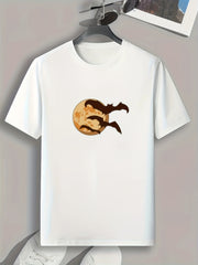 Halloween Bats Print Men's Graphic T shirt Casual Comfy Tees