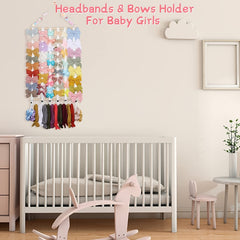 Girls' Hair Bow Clips Holder & Organizer Wall Hanger