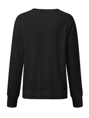 Owl Print Pullover Sweatshirt for Spring & Fall Women's Clothing