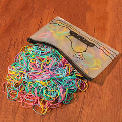 500Pcs Baby Girls Rubber Hair Bands Elastic Ties Hair Accessories