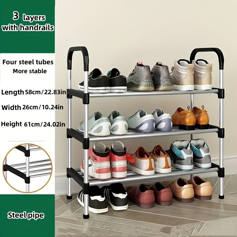 1pc Shoes Storage Rack Standing Shoes Rack Easy Assembled Shoes Storage Shelf