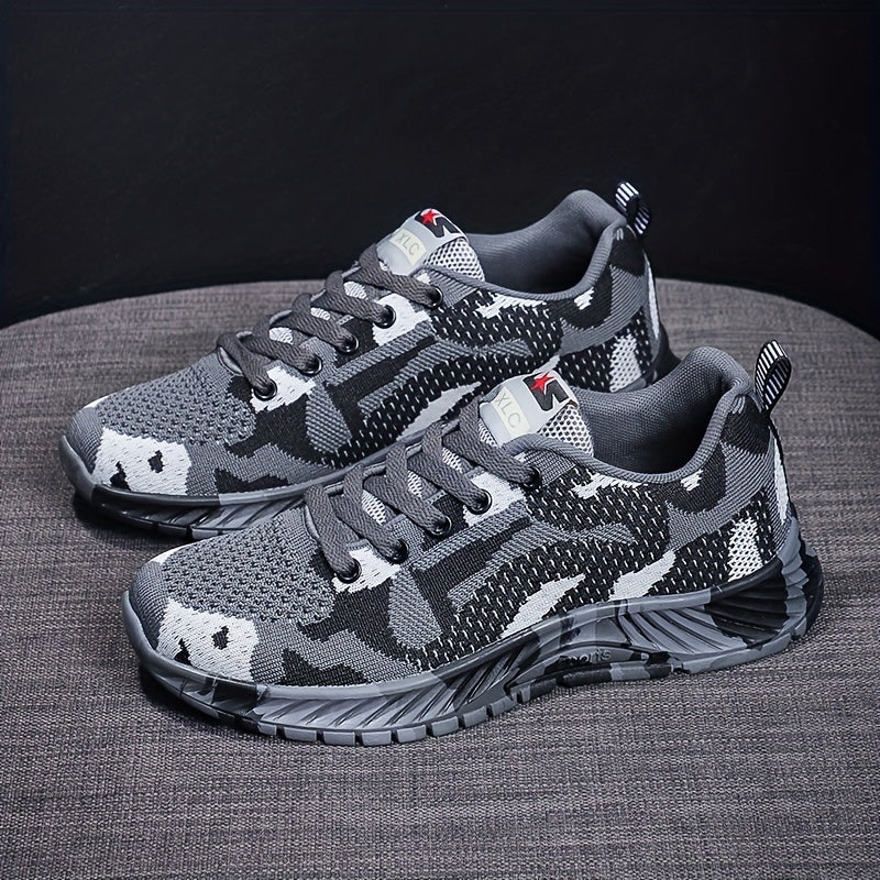 Women's Camo Pattern Sneakers Lace Up Low Top Shoes