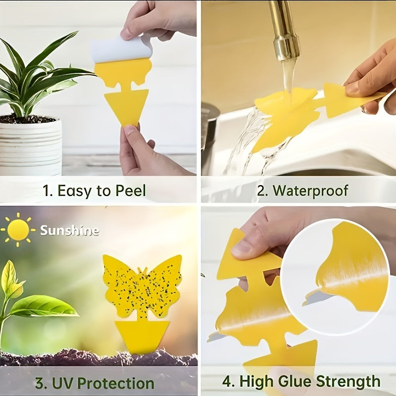 24pcs Fruit Fly Traps Yellow Sticky Bug Traps Non Toxic Indoor Outdoor Plant Pro