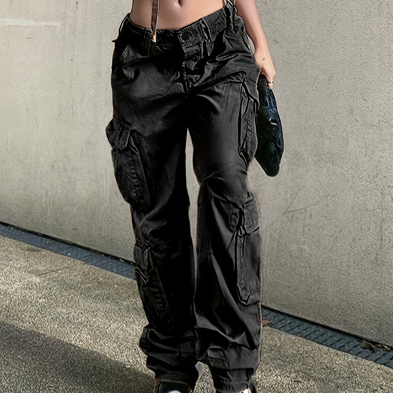 High Waist Cargo Jeans Loose Fit Y2K Style