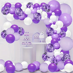 109pcs Purple Sequin Latex Balloon Set Holiday Gathering Shooting Props