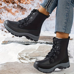 Women's Plush Inner Thermal Hiking Boots Waterproof Comfort Outdoor Mid