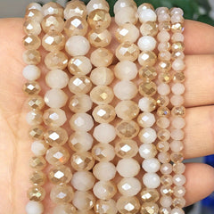 Porcelain Brown Rondelle Crystal Glass Beads