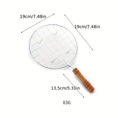Round Stainless Steel Barbeque Mesh with Thick Handle