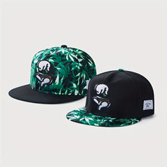 Leaf Print Baseball Cap Hip Hop Hands Embroidered Snapback Hat Unisex