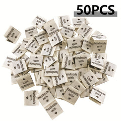 50pcs Personalized With Love Woven Sewing Labels - Double sided