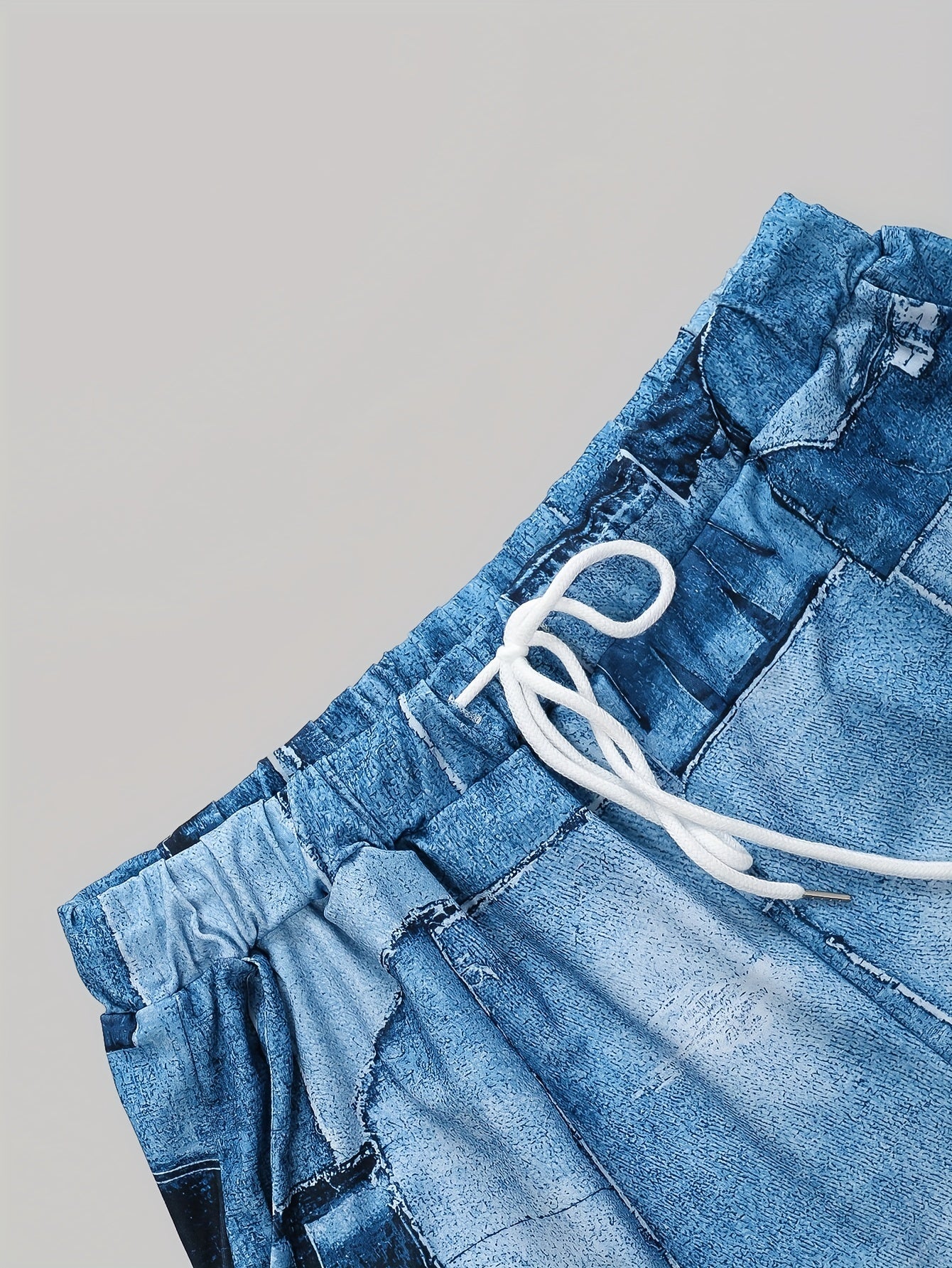 Women's Plus Denim Print Hoodie & Joggers Set