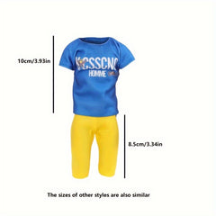 8 Pack Doll House Doll Costumes Set, Male Doll Clothing Assorted Tops and Pants