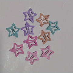 10pcs Colorful Star Snap Hair Clips for Girls Toddlers