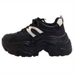 Women's Lace-Up Chunky Sneakers - Comfy & Warm - Dad Shoes