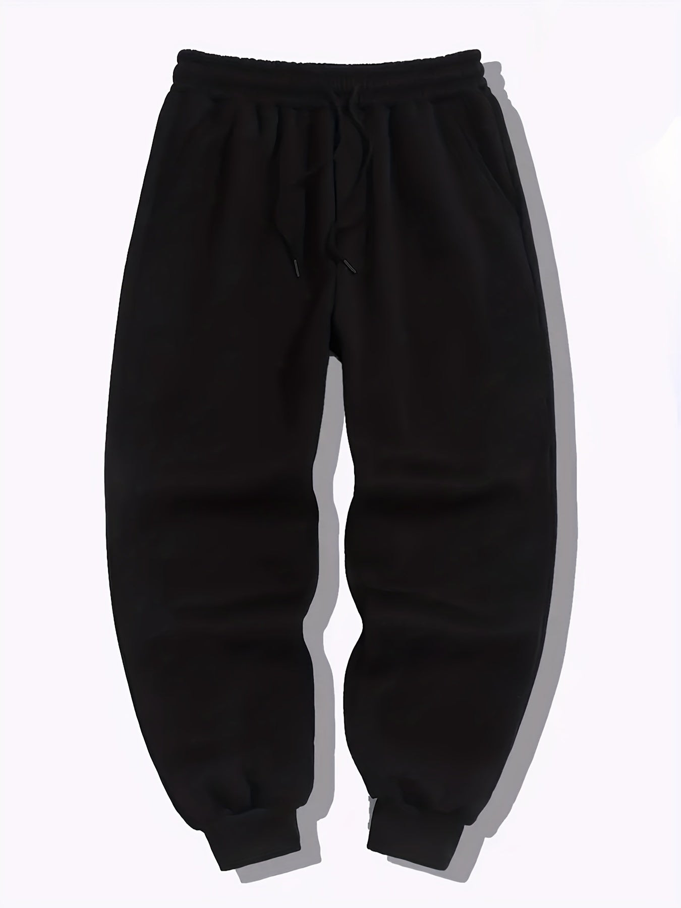 Men's Loose Fit Joggers Casual Stretch Knit Fabric Sweatpants Tapered Pants