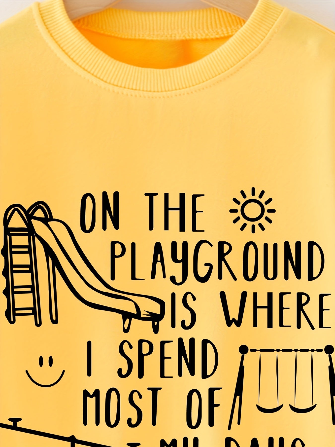 Playground Print Boys Casual Pullover Sweatshirt Long Sleeve Crew Neck Tops