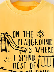 Playground Print Boys Casual Pullover Sweatshirt Long Sleeve Crew Neck Tops