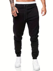 Men's Solid Drawstring Sweatpants Loose Fit Casual Joggers Spring Autumn