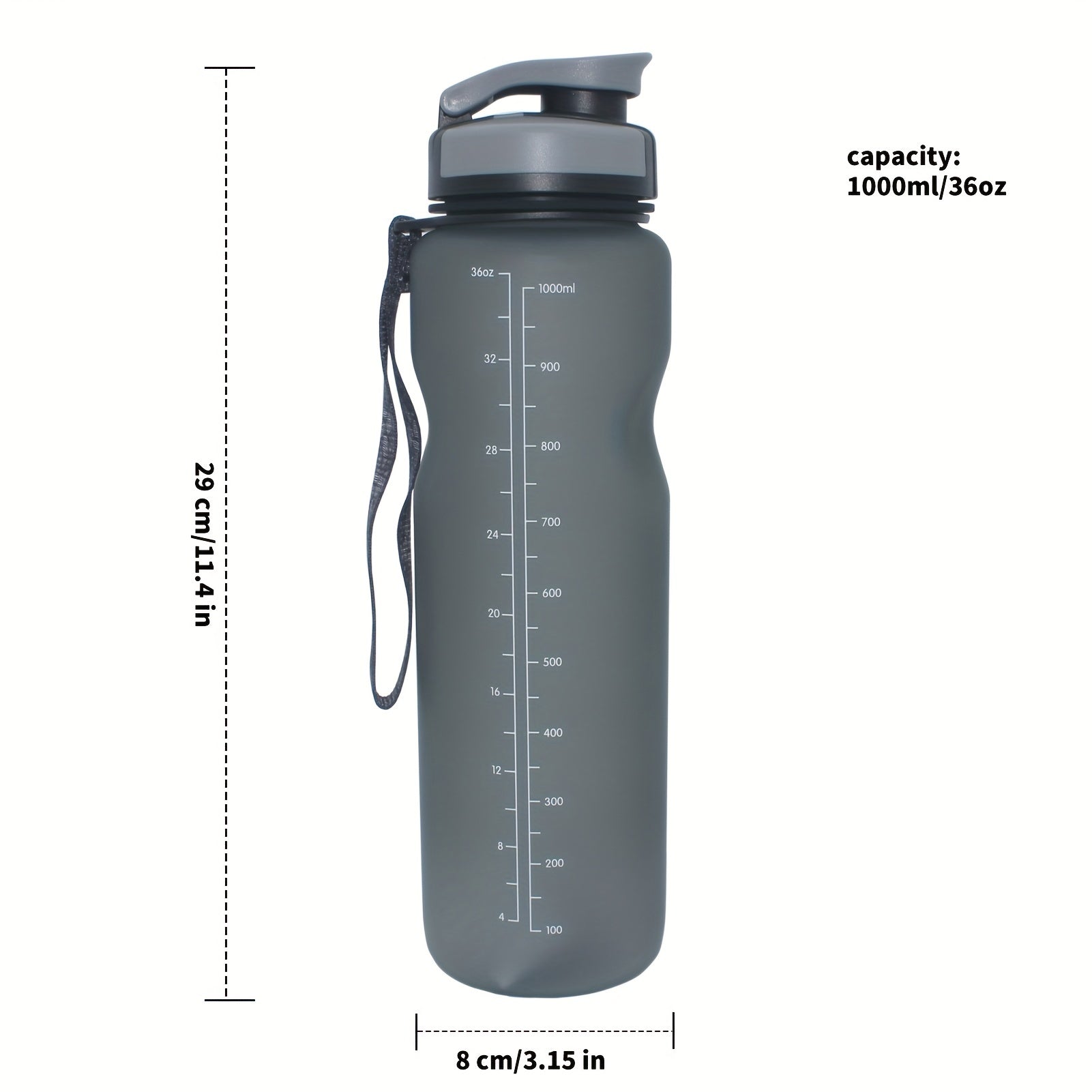 1000ml Leak Proof Water Bottle with Slogan Graphic