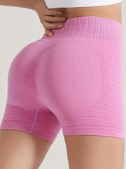 High Waist Yoga Quick Drying Sports Shorts Solid Butt Lifting Fitness Biker Shor