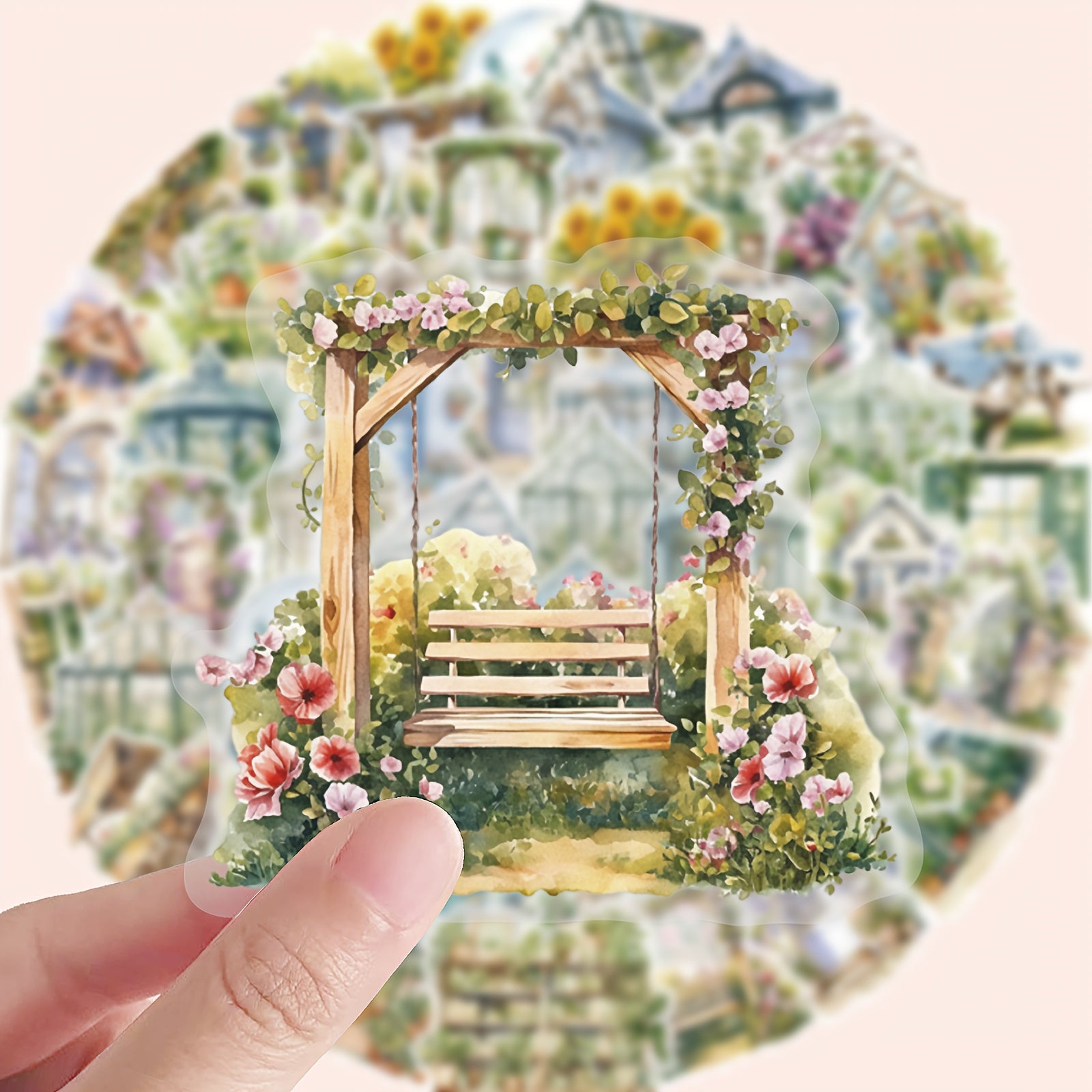 50 Transparent Garden Hut Graffiti Stickers - Vinyl Decorative Stickers