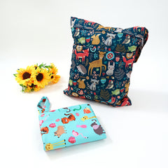 Cartoon Printed Kids' Double Zipper Waterproof Diaper Bag