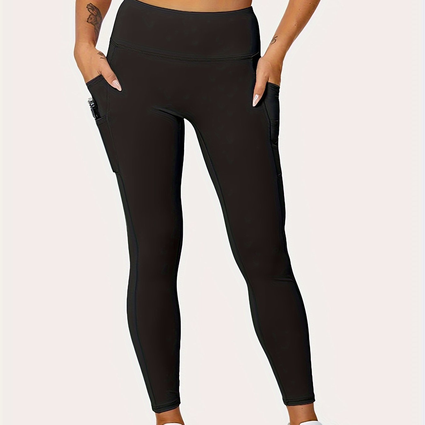 Sports Leggings With Pockets High Rise High Stretch Skinny