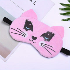 Plush Cartoon Animal Eye Mask for Comfortable Sleep