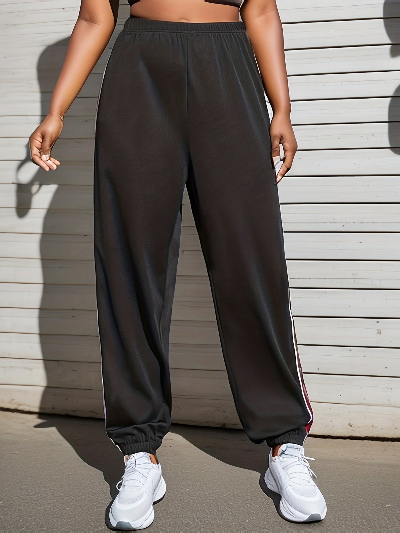Women's Striped Side High Waist Sports Pants