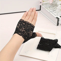 Breathable Lace Fingerless Gloves for Driving Cycling
