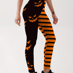 Pumpkin Ghost Print Yoga Pants High Waist Leggings