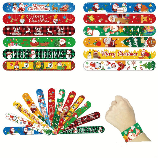 12pcs Christmas Dress Up Gift Clap Ring Bracelet Set